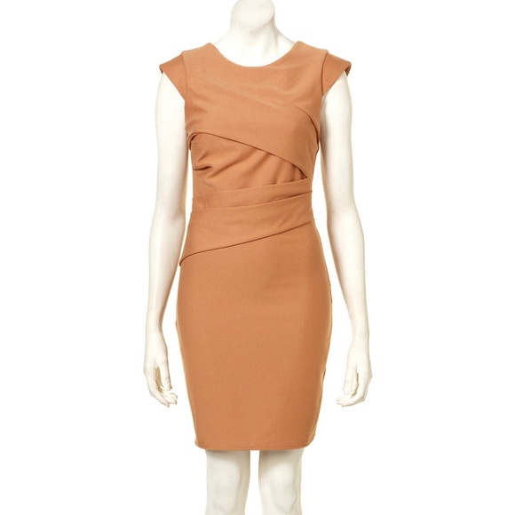 camel sheath dress